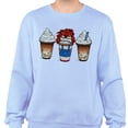 thumbnail image 2 of Horror Doll Coffee Sweatshirt Unisex Medium Light Blue, 2 of 5