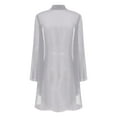 thumbnail image 4 of CHICTRY Women Chiffon Long Sleeve Cardigan Open Front Casual Shrug Bride's Mother Formal Coat Grey 3XL, 4 of 5