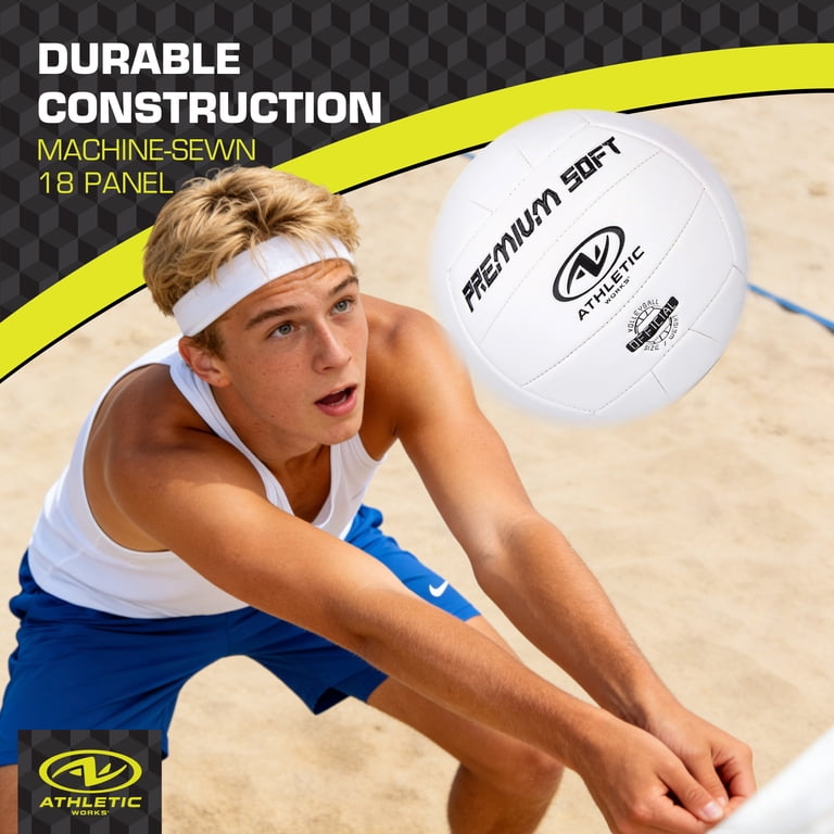 Athletic Works Size 5 Volleyball White Soft Synthetic Leather Ball