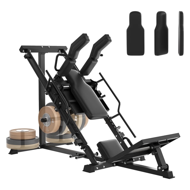 Gaderth 3 In 1 Leg Press Hack Squat Machine, Multifunctional Home Gym Equipment for Leg Press Hack Squat and Reverse Hack Squat Training, Fits Standard And Olympic Weight Plates