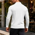 thumbnail image 3 of Mens Long Sleeve Polo Sweater Knit Casual Heavyweight Thermal Pullover Sweater Winter Warm Wool Jumper Button Down Streetwear, 3 of 4