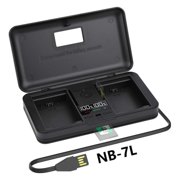 CITYORK Digital Camera Battery Charger NB-7L LCD Multi-Functional Battery Charger Case for Canon Power Shot G10 11 12 SX30 Digital Camera