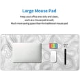 thumbnail image 4 of Topographic Contour White Gaming Mouse Pad XXL Geographic Map Lines Extended Big Large Desk Mat Non-Slip Rubber Base Stitched Edge Long Keyboard Mousepad for PC Computer Laptop,35.4×15.7 in, 4 of 6