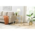 thumbnail image 3 of Contemporary and Sturdy - Golden 2 - Tier Acrylic Glass End Table for Relaxing in Living Room, 3 of 5