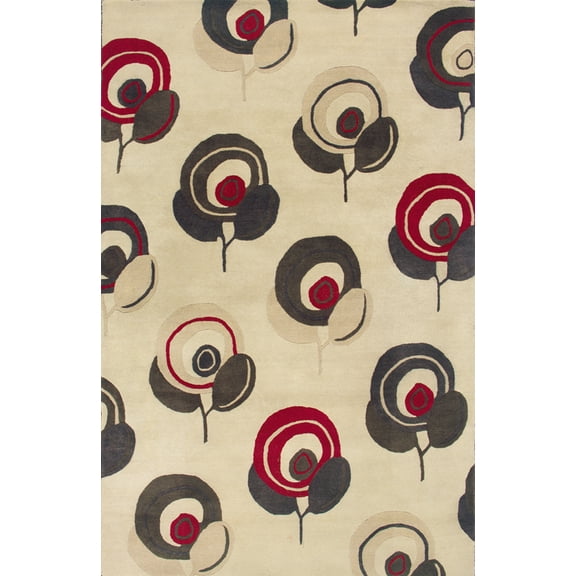 Sphinx Modena Area Rug 89109 Beige Art Deco Flowers 10' x 13' Rectangle