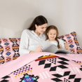 thumbnail image 4 of jejeloiu Boho Aztec Twin Comforter Sets For Girls,Tribal Geometric Bedding Set,Pink,Pink Reversible,2 Pieces,1 Comforter and 1 Pillowcase, 4 of 7