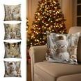 thumbnail image 2 of PEIBang 18"x18" White Gold Christmas Decorations Throw Pillow Covers,Winter Xmas Snowman Reindeer Santa Cushion Cases for Home Holiday Decor, 2 of 6