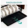 thumbnail image 4 of Escurridor De Platos De 3 Niveles Con Bandejas De Extraíbles Negro, 4 of 4