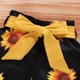 thumbnail image 4 of Babibeauty Newborn Infant Baby Girl Clothes Ruffle Romper Bodysuit Tops + Floral Shorts + Headband 3 PCS Outfit Set, 4 of 10
