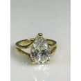 thumbnail image 2 of 3Ct Pear Cut Lab Created Diamond Solitaire Engagement Ring 14K Yellow Gold Plated, 2 of 4
