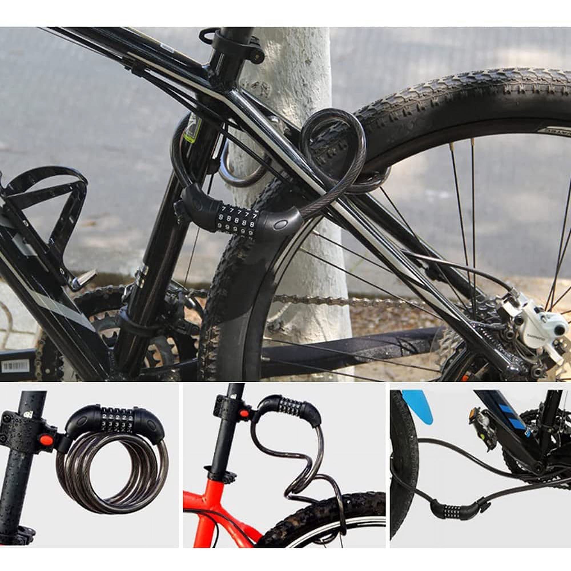 New frosted black orange two Bike Lock Bicycle Lock 120cm x 11mm High Security 5 Digit Combination Coiling Cable Lock for Bike Motorbike