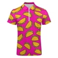 thumbnail image 4 of Tacos Rosados Men Zipper T-shirt Summer Casual Short Sleeve T-shirt Top, 4 of 7