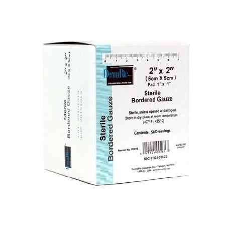 Dressing 4x4' Sterile - Sterile Bordered Gauze Dressing - Item Number 00262EBX - 4”x4” - 25 Each / Box