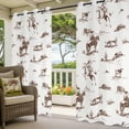 thumbnail image 5 of Western Cowboy Outdoor Curtains for Patio Waterproof, Retro Brown Desert Ethnic Horse Grommet Curtains for Porch Outside Privacy Drape for Gazebo Garden Pergola, 2 Panels, 54x108in, 5 of 9
