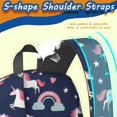 thumbnail image 5 of Unicorn and Rainbow Blue Pattern 17" Waterproof Oxford School Backpacks for Teens, S-Shape Padded Straps, for School, Travel, Hiking, Camping, 5 of 5