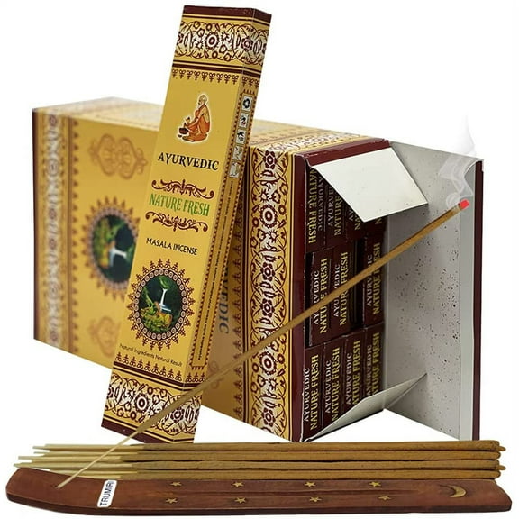 Nature Fresh Incense Sticks And Holder Bundle Ayurvedic Hand Made Insense Insence