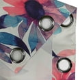 thumbnail image 4 of Ambesonne Floral Grommet Curtain, Waatercolor Spring Flowers, 50"x60", Violet Blue Dark Coral, 4 of 5