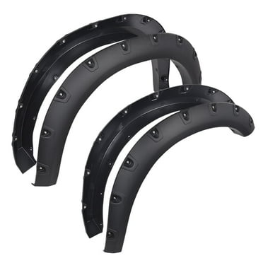 PIT66 Fender Flares Fit for 2019-2022 Chevy Silverado 1500 Pocket Rivet Matte Black 4 PCS