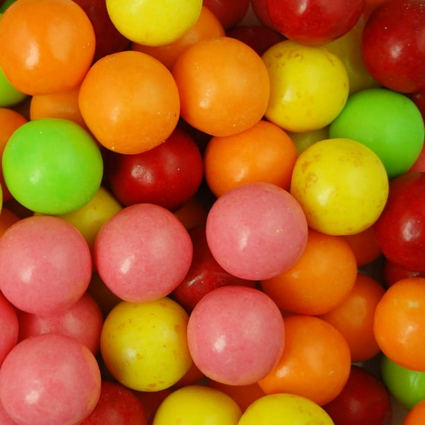 25 mm 1” Tropical Fruit Gumballs 2.5 Lb Assorted Flavors Bubble Gum