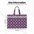 thumbnail image 3 of Salouo Skull Flower for Canvas Tote File Bag, Tote Bag With Zipper Business Briefcase Document Bag with Handle A4 File Organizer Laptop Bag for Travel & Work, 3 of 8