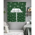 thumbnail image 5 of Green Christmas Tree Kitchen Curtains Swag Valance and Tier Curtains Set 24 Inch Length, Winter Cane Candy Xmas Pine Stars Rod Pocket Drape Panels Pair Swag Curtains for Bathroom/Cafe/Window, 5 of 6