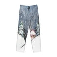 thumbnail image 4 of Easygdp Watercolor Winter Landscape For Christmas Men's Pajama Pant, Sleep Elastic Waistband Lounge Pants - Small, 4 of 9