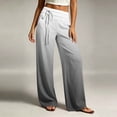 thumbnail image 6 of Danhjin Women's Gradient Pants Wide Leg High Elastic Waist with Drawstring Print Fashion Flowy Palazzo Loose Vacation Trousers, 6 of 7