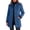 Blue, variant on Womens Wool Blend Peacoat Button Up Stand Collar Mid Length Long Sleeve Winter Coat with Pockets Brushed Texture Casual Classic Outerwear Solid Color Office Work Black L