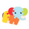 thumbnail image 2 of Kid Wooden Puzzles for Toddlers Cute Cartoon Animal Snap On Jigsaw Puzzle Learning Educational Toys for Boys Girls Birthday Gifts Elephant, 2 of 4