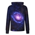 thumbnail image 4 of GUZOM Mens Galaxy Print Purple Long Sleeve Sun Protection Shirt Hooded Rash Guard UPF 50+ Quick Dry Fishing Hiking Shirt Moisture Wicking Activewear Top,Size XL, 4 of 5