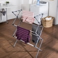 thumbnail image 2 of Folding 42-Inch Clothes Drying Rack Silver White, 2 of 8
