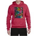 thumbnail image 3 of Colorful Cat Portrait | Cat Lover Owner | Dean Russo Art Animal Lover Unisex Hoodie Sweatshirt, Vintage Heather Red, XL, 3 of 5