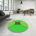 thumbnail image 4 of Ahgly Company Machine Washable Indoor Rectangle Transitional Dark Lime Green Area Rugs, 4' x 6', 4 of 7
