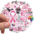 thumbnail image 3 of 50PCS Pink Ribbon Stickers Breast Cancer Awareness Waterproof Vinyl Decals for Water Bottles Laptop Luggage Cup Computer Mobile Phone (Pink Ribbon), 3 of 5