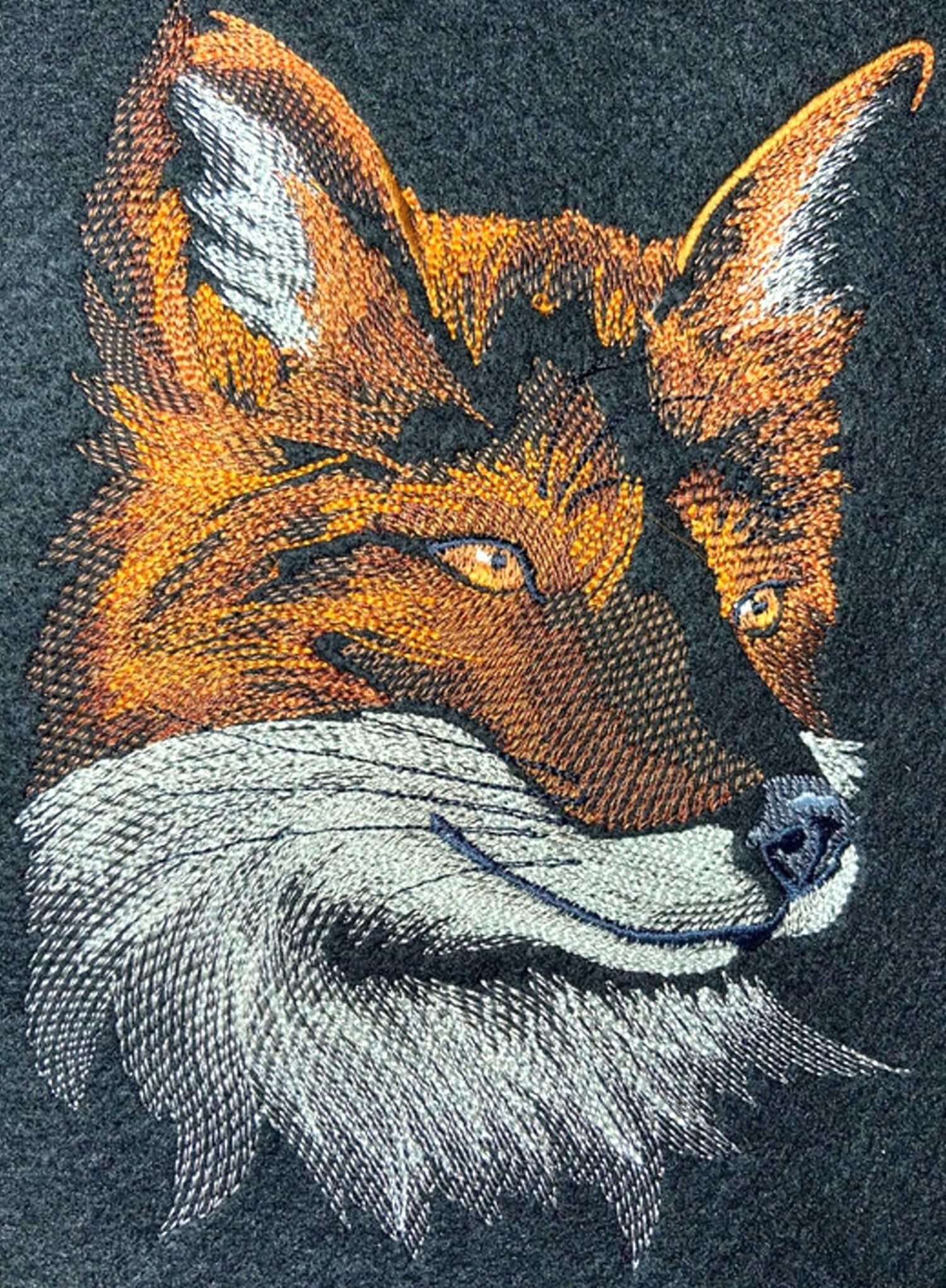 Nature Weaved in Threads, Amazing Animal Kingdom [Shimmering Autumn Fox ][Custom and Unique] Embroidered Iron on/Sew Patch [5.83" x 7.79"]