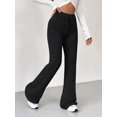 thumbnail image 6 of Women Drawstring High Waist Flare Leg Pants Slim Fit Casual Daily Trousers, 6 of 6