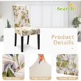 thumbnail image 3 of Dining Room Chair Covers Slipcovers Set of 8, Spandex Super Fit Stretch Removable Washable Kitchen Parsons Chair Covers Protector for Dining Room,Hotel,Ceremony(Beige+Flowers), 3 of 6