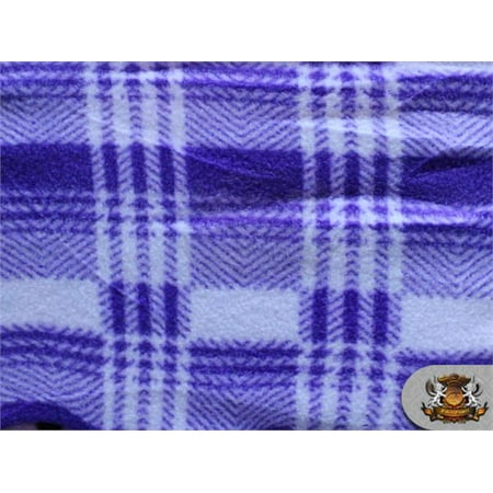 No Sew Fleece Blankets - Fleece Printed Winter Fabric Tartan Vintage Blanket Purple / 58
