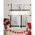 thumbnail image 2 of Valentines 3 Piece Kitchen Curtains Tiers and Valances Set Hello Love Window Curtains Set Black Stripes Decor Rod Pocket Valance for Kitchen Bedroom Living Room Valentines Decor 54 x 24 in, 2 of 6