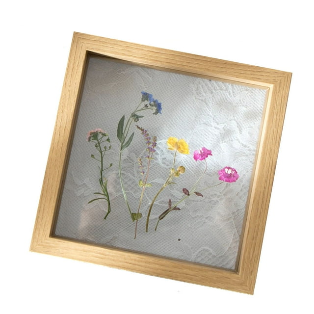Dried flowers and leaves specimen frame wooden frame with real