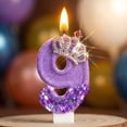 thumbnail image 4 of Birthday Number Candle, Glitter Purple Crown Design, 1 Piece,Suitable for Princess Birthday Party Cake Decoration, 4 of 5