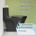 thumbnail image 3 of Alvantor One-Piece Toilet, 1.1/1.6 GPF Powerful Dual Flush Elongated Toilet, Button on Tank top, Soft Closing Seat Gray, 3 of 10