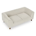 thumbnail image 2 of Lisonu Modern Pet Sofa, Upholstered Dog Couch with Bolster Armrests & Backrest, Cushioned Linen Dog Bed with Wood Frame for Small, Medium, and Large Dogs, Beige, 2 of 10