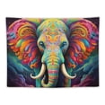 thumbnail image 5 of JRXY  Psychedelic Elephant Tapestry Trippy Watercolor Elephant Wall Tapestry Aesthetic Colorful Cloud Tapestry Spiritual Meditation Tapestry Wall Hanging for Room 40x30in, 5 of 7
