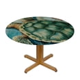 thumbnail image 3 of JEUXUS Sea Turtle Round Fitted Tablecloth with Elastic for Tables, Wipeable Waterproof Table Covers for Patio Barbecues, Picnics, Parties, Garden, Camping, Indoor and Outdoor, 3 of 7