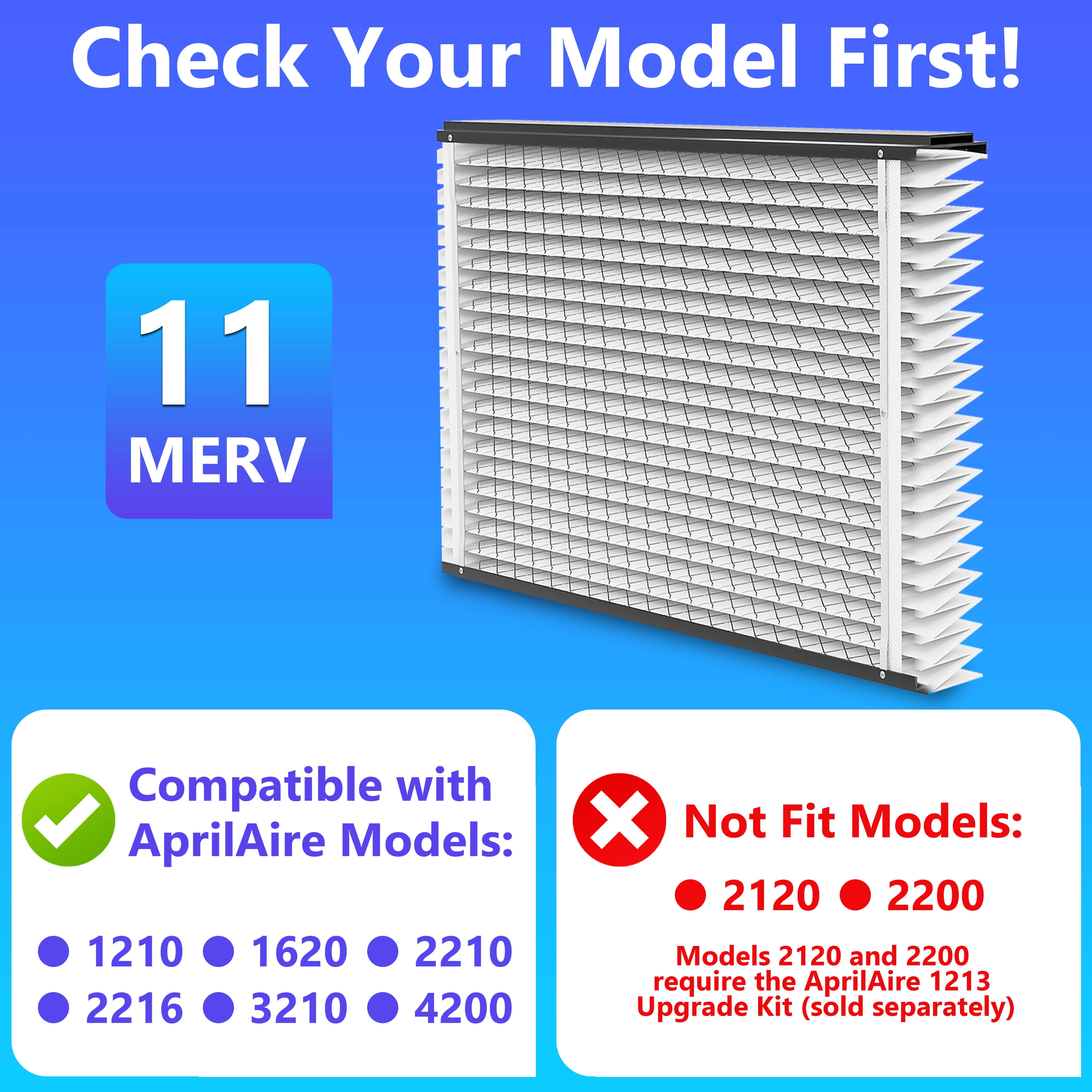 2 Pack 210 Replacement Filter Compatible with AprilAire Whole House Air Purifiers 1210,1620,2210,2216,3210,4200,20x25x4 MERV-11 Furnace Filter,20x25x4 Air Filter