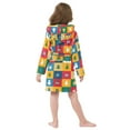 thumbnail image 4 of FORMRS Niños Bathrobe Unisex Hooded Robe Soft Plush Pajamas Sleepwear, Size 10-12T, Colorful Christmas Plaid Pattern, 4 of 7