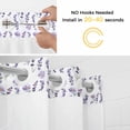 thumbnail image 2 of Spring Flowers No Hooks Shower Curtain with Snap-in Liner Vintage Country Watercolor Purple Floral Leaf Plant Shower Curtains for Bathroom, Waterproof, Easy Install, Washable 60"x72", 2 of 9