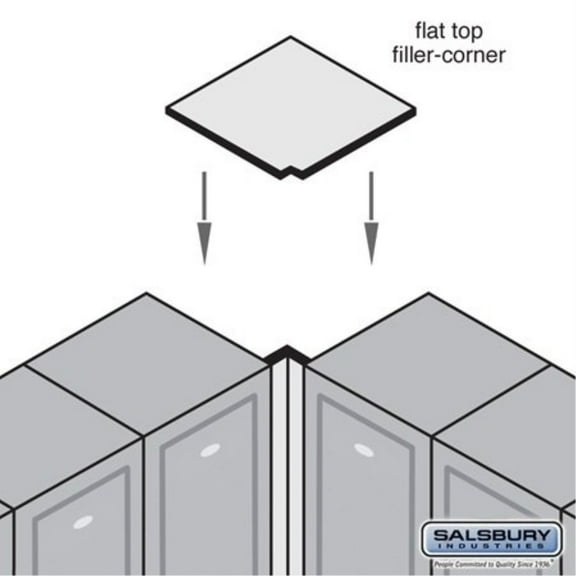 Flat Top Filler - Corner - 16 Inches Wide - 18 Inch Deep Solid Oak Executive Wood Locker - Light