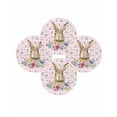 thumbnail image 7 of 15 Inch Round Placemats Set of 4, Bunny Easter Non Slip Heat Insulation PP Table Mats, Pink Plaid Spring Floral Pastoral Washable Place Mats for Kitchen Dining Party Table Decor, 7 of 7
